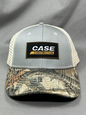 Case Construction Equipment Realtree Edge Camo Snapback Hat Gray Trucker Adult